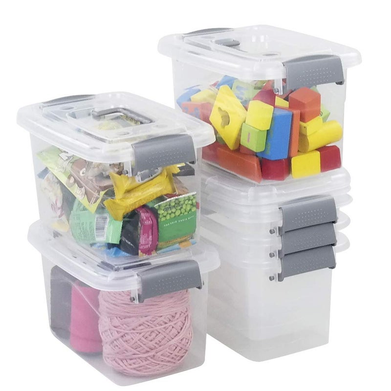 Saedy 5 Quart Latching Box, Great Funtionality Plastic Storage Bin with Lid (6 Packs) - Image 5